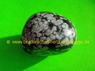 Schneeflocken-Obsidian - Trommelstein - Foto der Bruderschaft Herzberg