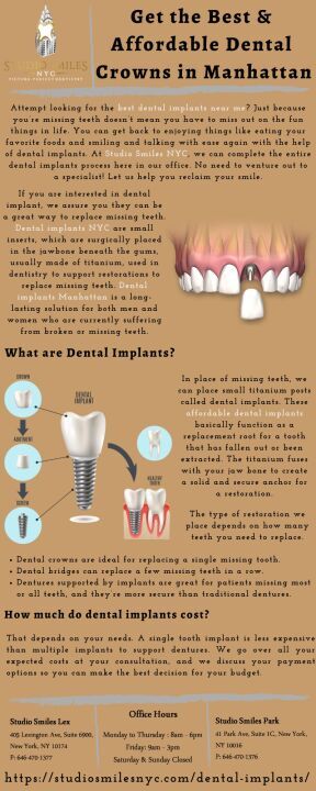 Get the Best & Affordable Dental Crowns in Manhattan - STUDIOSMILESNYC