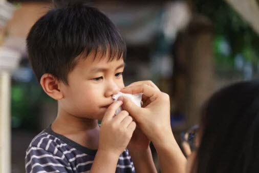 Does the nose of a youngster bleed? Move help quickly fix it!