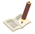 Illustration eines Buches mit grossem Bleistift